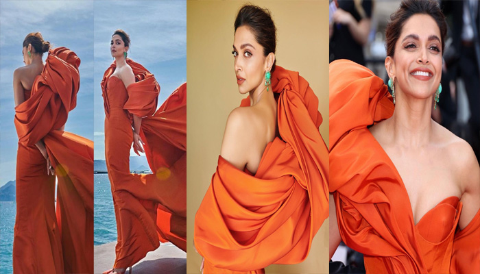 Cannes 2022: Orange one off shoulder gown में Deepika Padukone ने कान्स में बिखेरा अपनी खूबसूरती का जलवा, हबी Ranveer हुए हुस्न के कायल