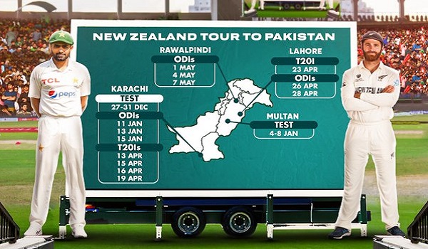 पाकिस्तान में दो टेस्ट, आठ वनडे और पांच टी20 मैच खेलेगा न्यूजीलैंड, देखें पूरा शेड्यूल