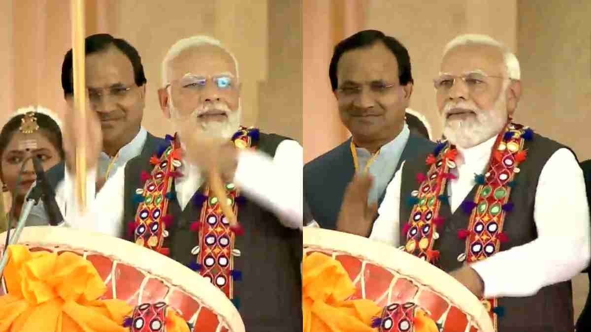 कर्नाटक : कलबुर्गी में PM Modi ने बजाया पारंपरिक ढोल, आप भी देखें Video