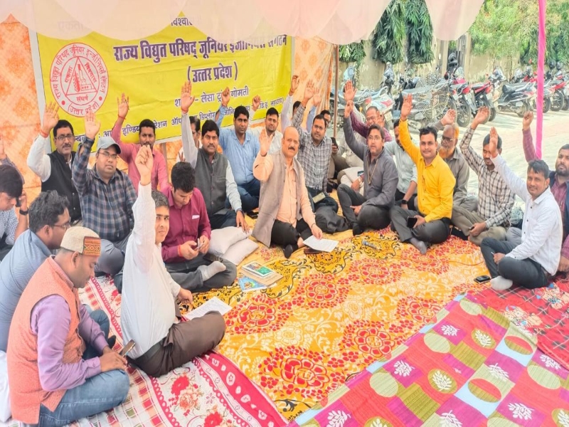 लखनऊ : निलंबित अवर अभियंता के समर्थन में उतरा संगठन, निलंबन वापसी को लेकर दिया धरना