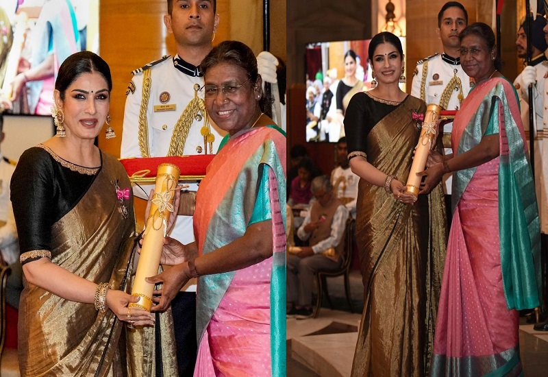 PHOTOS : Raveena Tandon को मिला पद्म श्री अवॉर्ड, फैमिली भी रही साथ...राष्ट्रपति Droupadi Murmu ने दिया सम्मान