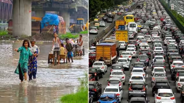 दिल्ली के कुछ हिस्सों में बारिश, जलमग्न इलाकों में बढ़ी लोगों की परेशानी 