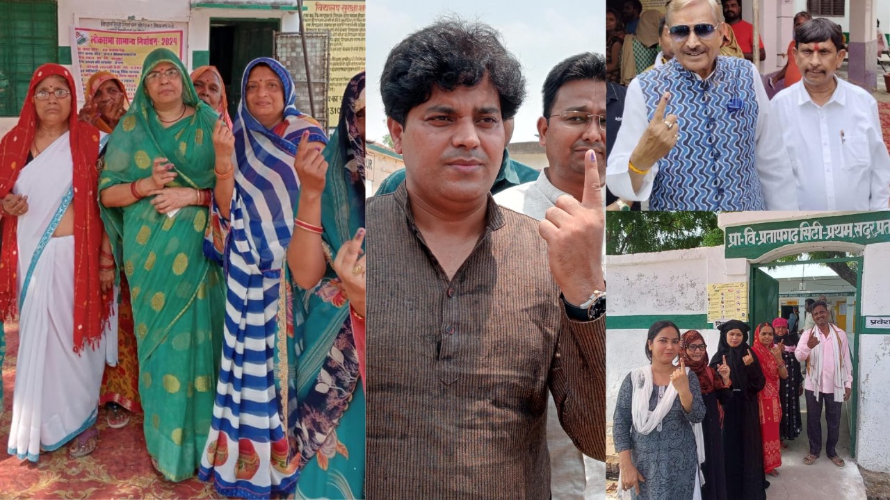 प्रतापगढ़ में दोपहर तीन बजे तक 41.94 प्रतिशत हुआ मतदान, इमरान प्रतापगढ़ी और प्रमोद तिवारी ने भी डाला वोट 