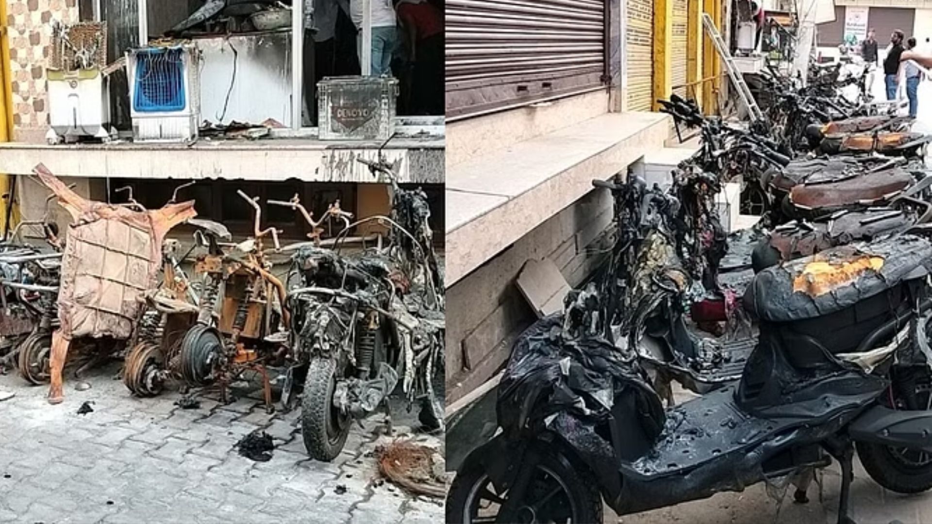 मथुरा: ई-बाइक शोरूम में लगी भीषण आग...50 वाहन जलकर खाक, लपटें देखकर सहमे लोग