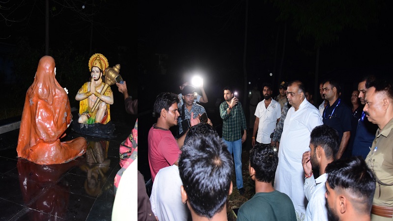 रामपुर : रामायण पार्क में रखी भगवान की प्रतिमाओं को किया खंडित, मौके पहुंचे विधायक...डीएम को दी जानकारी