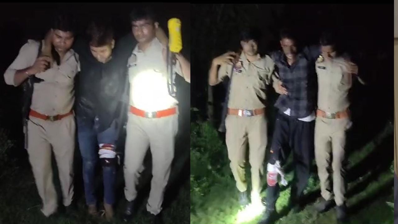 बरेली: कुआंडांडा मोड़ के पास पुलिस मुठभेड़ में दो लुटेरे गिरफ्तार, बदमाशों के पैर में लगी गोली