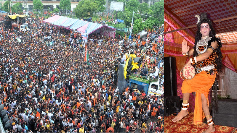 हर हर महादेव...मुरादाबाद की सड़कों पर कांवड़ियों का रेला...देखें अद्भुत तस्वीरें 