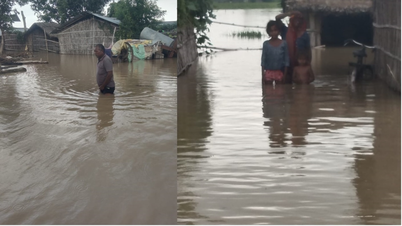 जलस्तर अधिक होने से निचले इलाकों में भरा बाढ़ का पानी :  एक दर्जन से अधिक गांव के लोग चपेट में आए