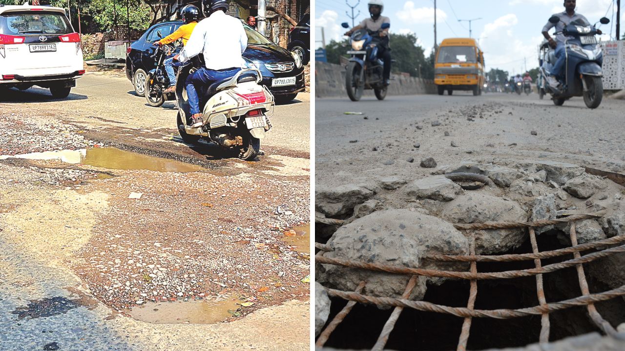 Kanpur: पीडब्ल्यूडी और निगम की सड़कों पर आधा-अधूरा कार्य कर रहे ठेकेदार, जनता परेशान, मुश्किलें बरकरार