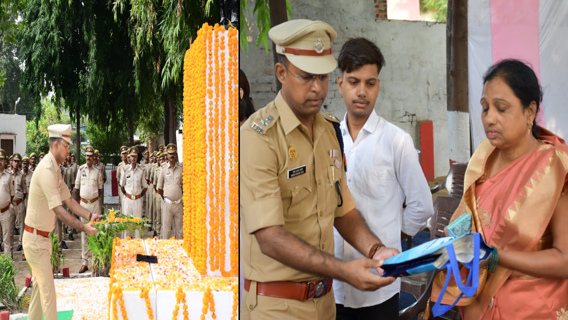 लखीमपुर खीरी : पुलिस स्मृति दिवस पर अमर शहीदों को श्रद्धांजलि, शहीदों के परिजनों को किया सम्मानित