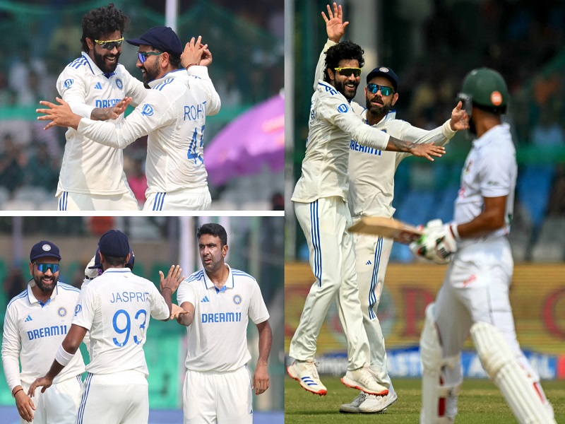 IND Vs BAN, 2nd Test : कानपुर टेस्ट में चला अश्व‍िन-जडेजा का जादू, बांग्लादेश 146 पर ऑलआउट...क्लीनस्वीप के लिए मिला 95 रन का लक्ष्य 