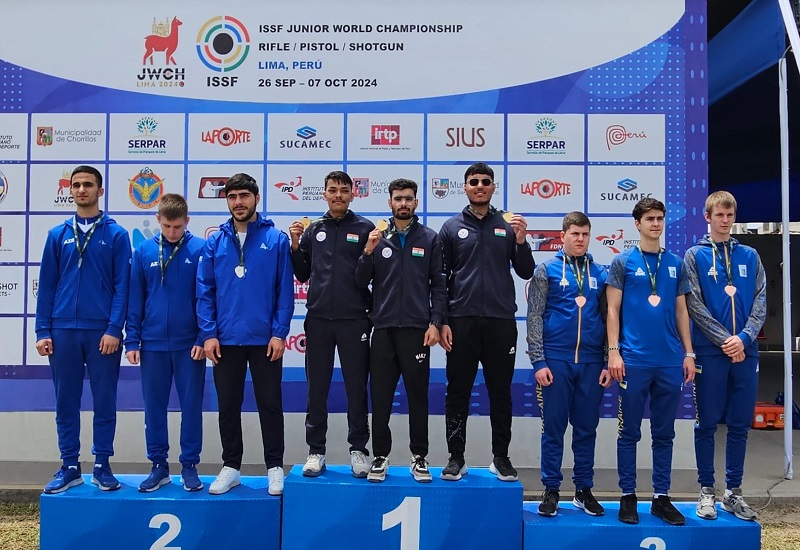  ISSF Junior World Championships : भारत ने पुरुषों की 50 मीटर पिस्टल टीम स्पर्धा में जीता स्वर्ण पदक