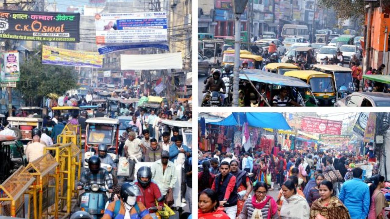 Kanpur: सड़क पर पार्किंग, अराजकता में गुम सुगम यातायात, कई बाजारों में डिवाइडर के सहारे खड़े होते वाहन 