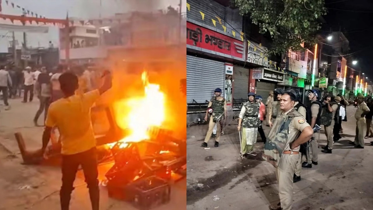 Bahraich Communal Violence: हेलीकॉप्टर से अधिकारी हिंसा प्रभावित क्षेत्र का ले रहे जायजा, पुलिस के नियंत्रण से बाहर हुए हालात, अतरिक्त पीएसी बुलाई गई