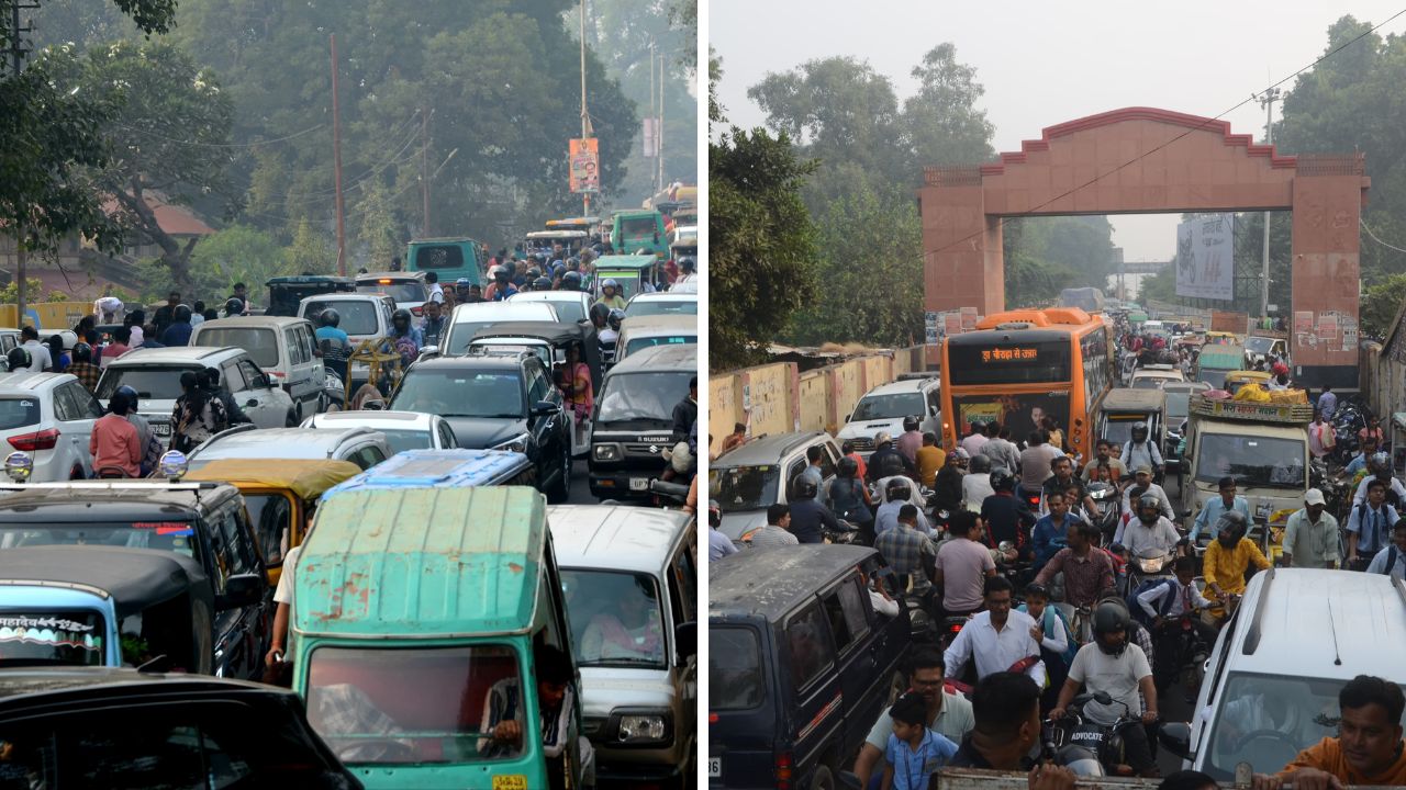 Kanpur: ट्रैफिक टीम वीआईपी ड्यूटी में मस्त, पूरा शहर महाजाम से पस्त, चौराहों पर हजारों वाहन एक-दूसरे में उलझे