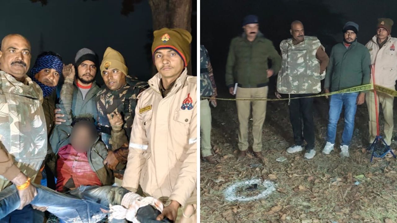 Fatehpur में गो तस्करों की पुलिस से मुठभेड़: 2 आरोपी गिरफ्तार; एक को पैर में लगी गोली, आरोपियों से बाइक व हथियार बरामद