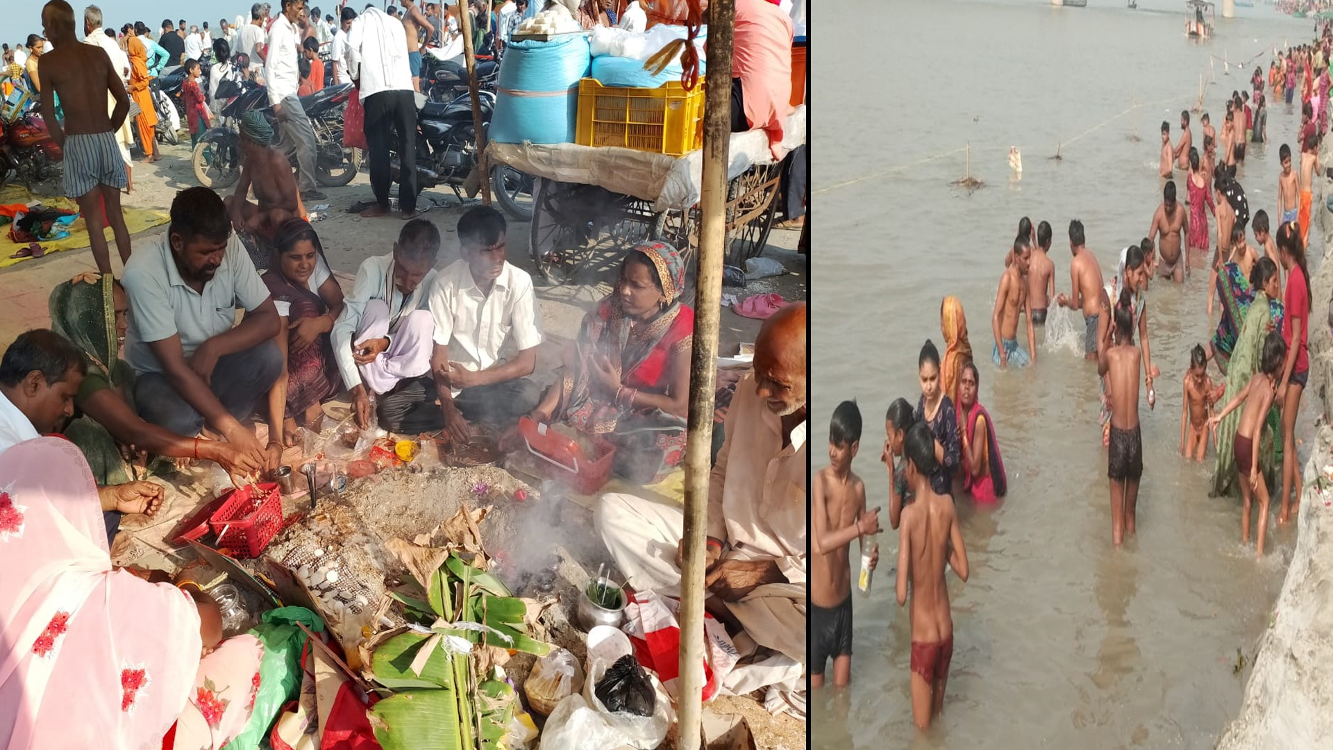 शाहजहांपुर: ढाई घाट गंगा तट पर पौष पूर्णिमा पर श्रद्धालुओं ने गंगा में लगाई डुबकी