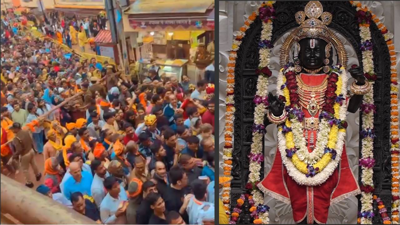 राम मंदिर: नव वर्ष के पहले दिन रामलला के दर्शन को अयोध्या में लगा राम भक्तों का तांता, देखें वीडियो  