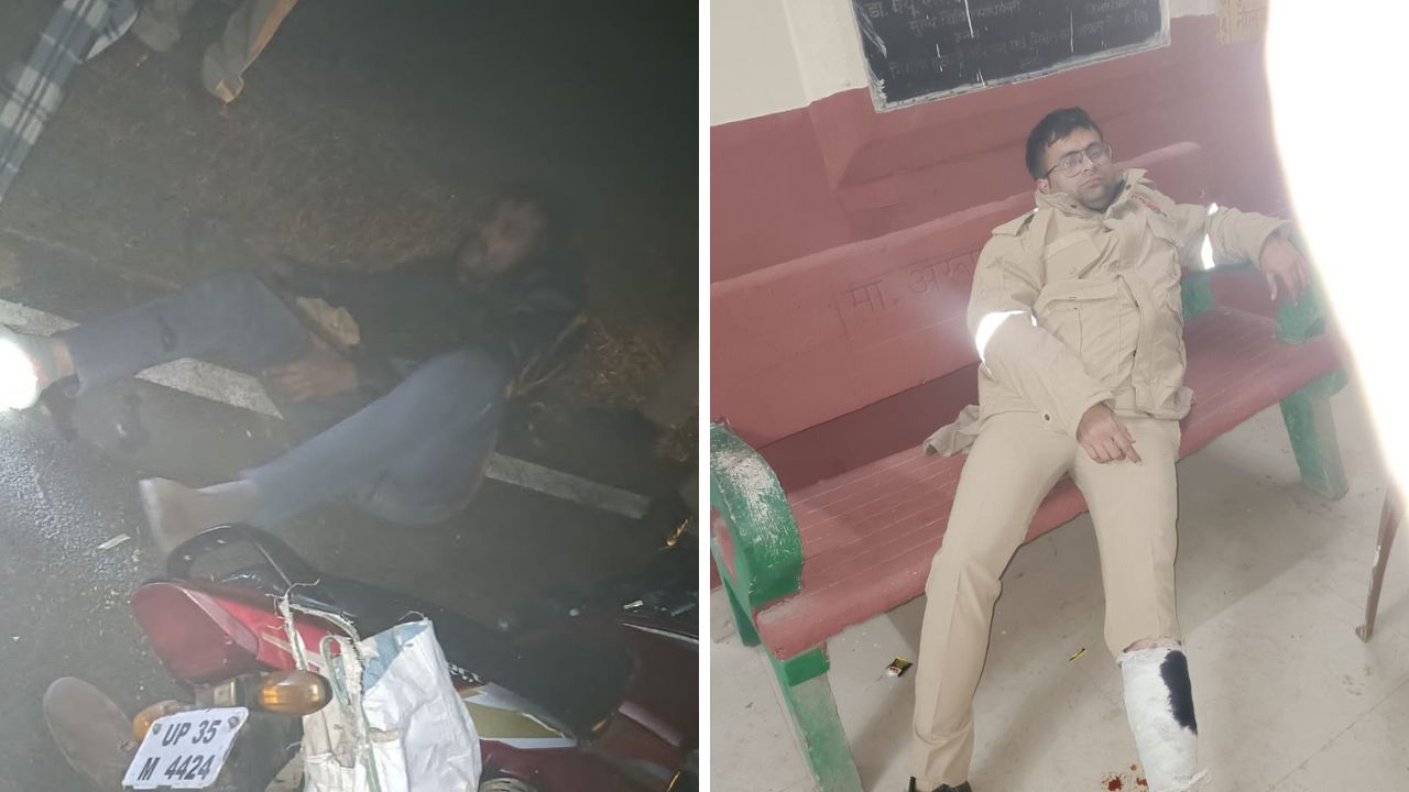 उन्नाव में पुलिस से गोमांस तस्करों की मुठभेड़: एक के पैर में लगी गोली, एक अन्य भी गिरफ्तार, तीसरा साथी फरार, सिपाही घायल