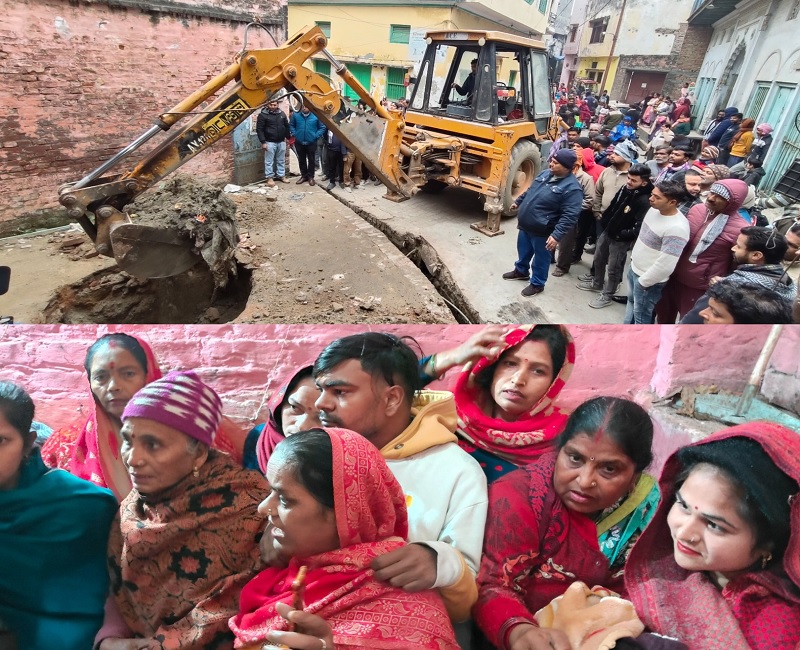 संभल की महमूद खां सराय में पाट दिया कुंआ, देवी मंदिर किया परिसर में बंद...महिलाओं का हंगामा