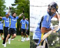 T20 World Cup 2024 : असमान उछाल वाली पिच पर रोहित शर्मा ने कोहली और सूर्यकुमार के साथ किया अभ्यास 