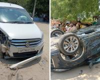 Kanpur: गंगाबैराज पर टकराईं दो कारें, 30 मीटर तक पलटते हुए दुकान में जा घुसी कार, इतने लोग हुए घायल...