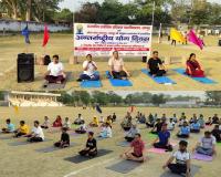 रामपुर : महात्मा गांधी स्टेडियम में हुआ शांति पाठ और योग, प्रशिक्षकों ने कहा- बीमारियों से मिलेगा छुटकारा