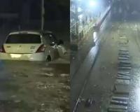 मुंबई में भारी बारिश से रेल और परिवहन सेवाएं बाधित, सड़कों और रेलवे ट्रैक पर हुआ जलभराव