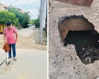 Moradabad News : खराब गुणवत्ता से धंसी सड़कें, अब लोगों को सता रही हादसे की आशंका