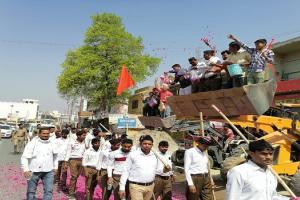 अमरोहा : स्वयंसेवकों ने निकाला पथ संचलन, जगह-जगह हुआ स्वागत