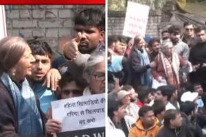 Video: 'प्लीज राजनीतिक मुद्दा ना बनाइए', पहलवानों के प्रदर्शन में पहुंचीं वृंदा करात, मंच से उतारी गईं नीचे