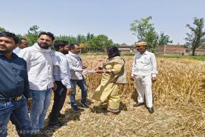 बहराइच: खेत में जाकर सीडीओ ने कटवाई गेहूं की फसल, क्रय केंद्रों पर ही किसानों से बिक्री करने की अपील