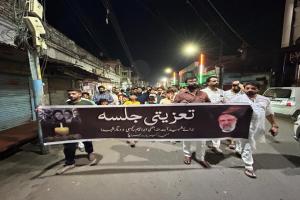 बहराइच : ईरान के राष्ट्रपति की याद में शहर में निकाला कैंडल मार्च 