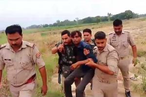हरदोई पुलिस ने मुठभेड़ के बाद बदमाश को किया गिरफ्तार, 2 सिपाही घायल