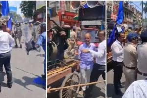 SDM साहब को पुलिसकर्मी ने पीटा! भारत बंद में हो गया बवाल...देखें VIDEO