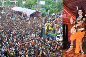 हर हर महादेव...मुरादाबाद की सड़कों पर कांवड़ियों का रेला...देखें अद्भुत तस्वीरें 