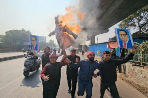 लखनऊः अमित शाह का फूंका पुतला, NSUI और समाजवादी छात्र सभा के कार्यकर्ताओं पर बरसी पुलिस की लाठी